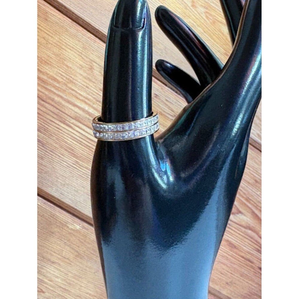 Unisex Gold Pavé Ring with Sparkling Stones